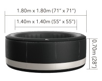 MSpa P-CA049 СПА-бассейн 180х70см "Camaro" 700л, круглый, аэромассаж MSpa P-CA049 СПА-бассейн 180х70см "Camaro" 700л, круглый, аэромассаж