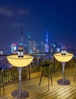 Стол светящийся круглый на металическом основании 60х60х110