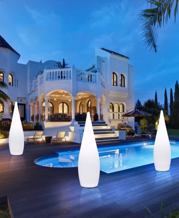 Светильник Капля 45х150 питание от АКБ, RGB