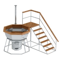 Банный чан 8 граней на подставке с печью